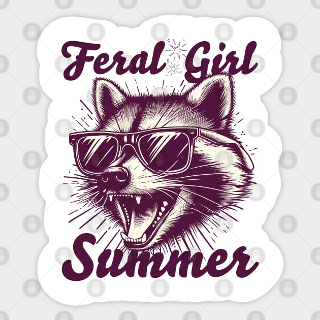Feral Girl Summer Sticker by JessArty